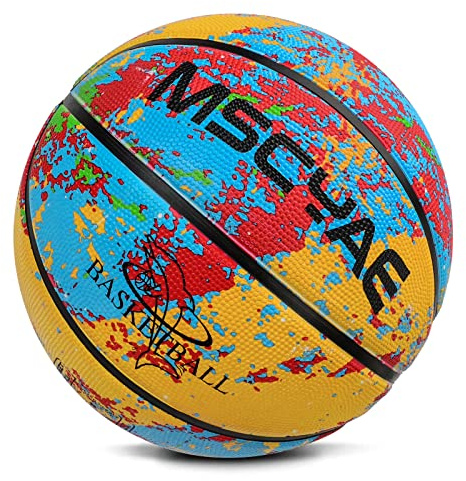 MSCYAE Pallacanestro taglia 5, Pallacanestro per bambini, Mini Pallacanestro taglia 3 ideale per le mani di bambini e giovani, Pallacanestro da esterno Gomma Arancione 5