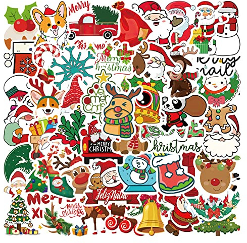 lumcov 50 Stück Weihnachtsaufkleber,Aufkleber Weihnachten,Weihnachtssticker,Christmas Aufkleber Stickers für Weihnachten Party Dekoration Geschenkverpackungen Umschlag