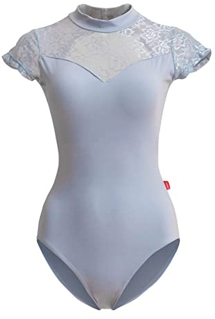 ROYAL SMEELA Balettdansströjor Rytmisk Gymnastik Dam Bodysuit Trikåer Klassisk Spets Kortärmad Dans Vuxen Mallot Balett Kroppsdräkt, Blå