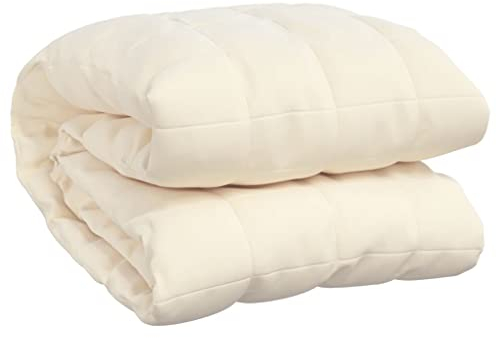 vidaXL Manta con Peso Tela Color Crema Claro 120x180 cm 9 kg, Manta, Manta de edredón, Manta calmante, Ropa de Cama, Manta con Peso para la ansiedad
