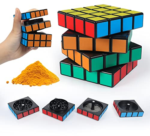 Amoladora de polen,Molino de especias,Molinillo de especias,Molino de hierbas,3 capas de dientes afilados Molino de hierba Con 1 raspador de polen para hierbas, especias, hierbas, especias, café