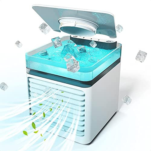 Condizionatore Piccolo Camera - Ultra Silenzioso Rinfrescatori Ad Acqua, Crea La Tua Zona Di Raffreddamento Personale Mini Aria Condizionata - per Casa, Ufficio, Camera Da Letto, Cucina