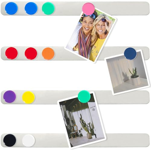 ZDZBLX Pizarra Magnética para Notas y Nevera - Tablón de Anuncios Autoadhesivas con 10 Imanes para Oficina, Hogar, Pared de Fotos - 4 Piezas