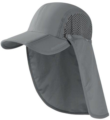 Bassdash UPF 50+ Angelhut Faltbarer Sonnehut mit Abnehmbarer Nackenklappe Tragbar für Männer Frauen Golf Wandern