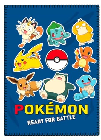 Theonoi Couverture douillette en microfibre pour enfant - Couverture polaire douillette et douce - Cadeau (Pokémon)