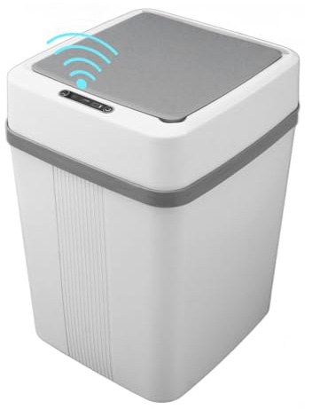 MOUMOUTEN Poubelle, Poubelle à Capteur De Mouvement Intelligent, Poubelle Automatique étanche De 12 L avec Couvercle, Rechargeable par USB, pour Chambre à Coucher, Salle De Bain, Cuisine, Bureau