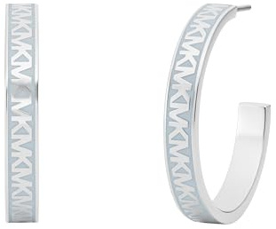Michael Kors Silberfarbene Creolen für Damen; Huggie-Ohrringe für Damen; Edelstahl-Ohrringe; Schmuck für Damen