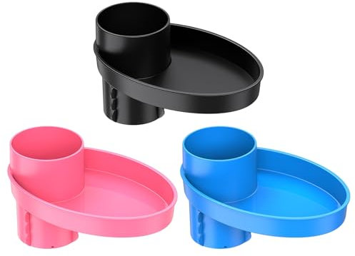1/3 Cup Holder Snack Tray - Car Cup Holder Snack Tray, Car Seat Food Tray | Easily Convert Your Current Cup Holder to a Tray, Car Seat Drink Holder Tray for Booster, Strollers, Car, 7.6x5.2x4.3 in