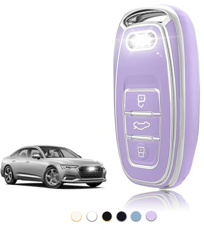TOOMUME Schlüsselhülle TPU, Autoschlüssel Hülle Passt für Audi A1 A2 A3 A4 A5 A6 A7 A8 A4L A6L A8L Q5 Q7 Q8 R8 RS4 RS5 RS6 S4 S5 S6 SQ5 SQ7 TT TTRS, Schlüsselcover Schutz Schlüsselgehäuse - Smart Key