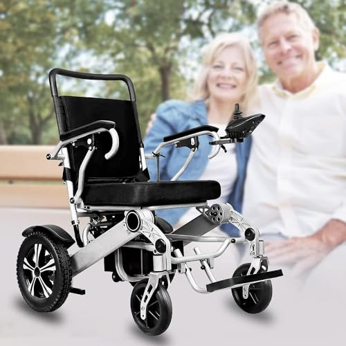 Silla de ruedas eléctrica plegable, silla de ruedas ligera para adultos con desplazamiento a distancia, silla de ruedas eléctrica de seguridad con desplazamiento aéreo(Size:20-30km)