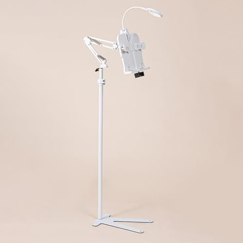 GIZNXBA Laptop Ständer Höhenverstellbar Notebook Ständer Drehbar Metall-Tablet-Halter Über Dem Bett Ständerhalter Telefonständer Bodenständer Buchhalter Zum Lesen In Der Couch(with lamp)