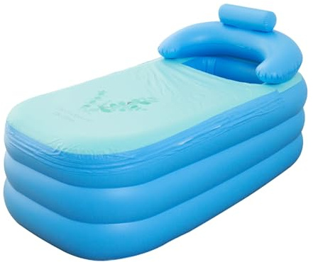 Makamsui Vasca da bagno pieghevole gonfiabile per adulti, vasca da bagno pieghevole per atleti, vasca da bagno portatile per rilassamento vasca da bagno pieghevole con schienale, piscina per interni o