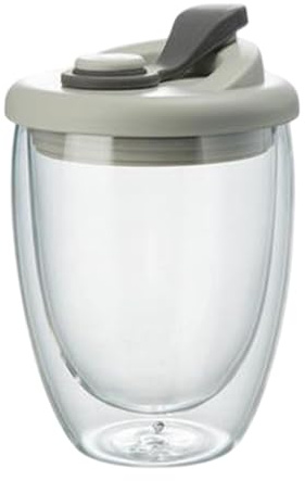 Tasse à café, tasses à, tasse à café transparent, tasse à café étanche, tasse à café isotherme à double paroi avec couvercle étanche pour café, thé et lait, tasse à en verre