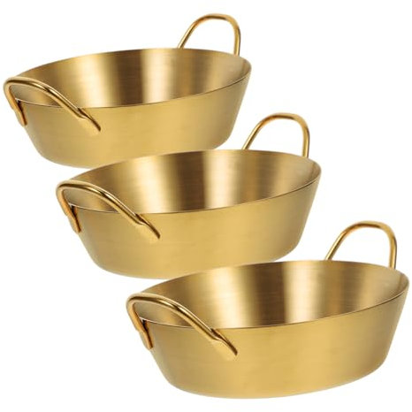 Alipis 3pezzi Ciotole in Acciaio Inossidabile Per Mescolare Insalate Servire Frutta Conservare Snack e Condimenti Design e Resistente Per Cucina e Uso Quotidiano