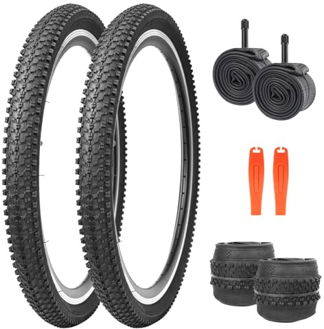 GRELiving Fahrrad Reifen Mantel Fahrradreifen 24/26 x 1.95 Faltreifen für Stadtrad,Kind Mountainbike,Beach Bike (26x1.95 Zoll Reifen-Set)
