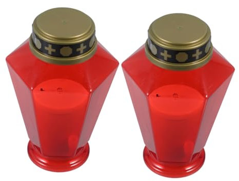 Hemobllo 2pezzi Candele Elettriche Fiamma Per e Cimitero Decorazioni Riutilizzabili Per Cerimonie e Arredamento Da Giardino Commemorativo