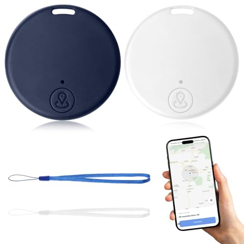 2 Pcs Traceur GPS Bluetooth 5.2 Localisateur Intelligent pour Clés, Portefeuilles, Animaux, Valises - Alarme Sonore, Batterie Remplaçable, Portée de 15m, Compatible iOS & Android, Localisation Facile