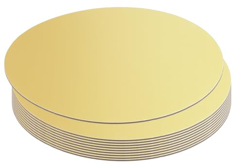 LEXININ 10 PCS 12 Inch/30cm Gold Cake Card Board, Golden Round Cake Circle Base for Wedding Party