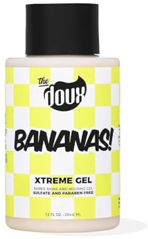 The Doaux Bananas Xtreme Gel, Super Shine and Holding Hair Styling Gel with Banana Leaf Oil, Bamboo Oil, Agave, Sulfate and Paraben Free, 12 Fl Oz