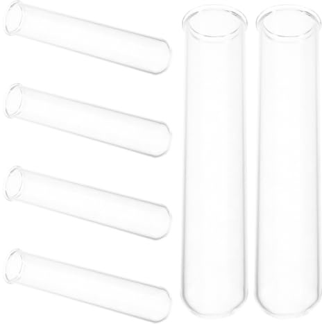 NUOBESTY Lot de 6 Tubes à Essai en Verre Transparent 15 ML, Vases Hydroponiques pour Plantation et Propagation de Fleurs, Décor Minimaliste pour Bureau et Intérieur, Tubes de Plantation