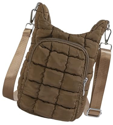 Greabuy Vikbar termisk vattenflaska skydd flera bäralternativ för hand axel crossbody användning isolerad nylon vattentålig termisk täckning, Kaffe