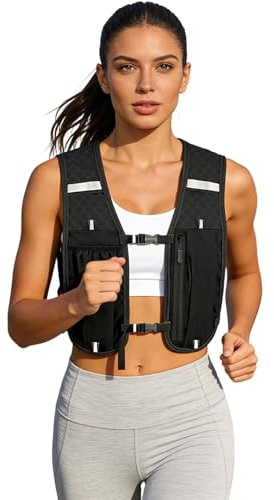 Gilet Hydratation Running Femme et Homme, Brevet Original, Bretelles de Poitrine Réglables, Gilet Running avec Bouteille d'eau de 500 ML, Léger et Réfléchissant Gilet de Course