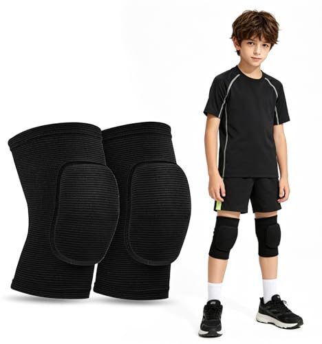 KYRINOVA Ginocchiera per bambini, protezione ginocchio con spugna spessa anti-collisione, protegge il ginocchio sportivo elastico e traspirante per danza, calcio, basket, bicicletta, ragazza e ragazzo