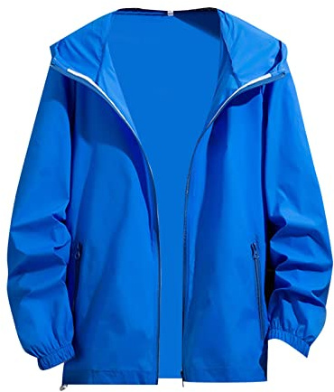 Veste Anti-UV Homme Protection Solaire UPF50+ Léger Respirant Coupe-Vent Sport Plein Air