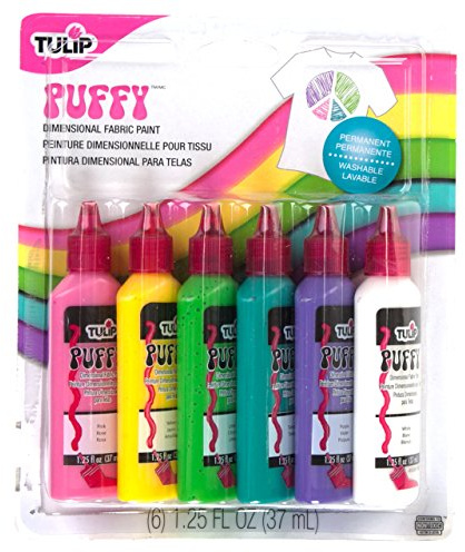 Tulip Puffy Paint: 3-D Fashion Paint, Assorted Colors, 6 Pack