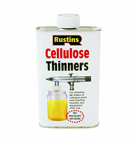 RUSTINS Cellulose Thinners 500ml - – Professional Solvent for Cellulose Paints and Lacquers; Cleans Brushes, Spray Guns and Equipment; Fast-Evaporating Formula in Various Sizes