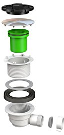 Bonomini 5290AB12S7 Doccione Sifone per Piatti Doccia, Bianco/Cromato