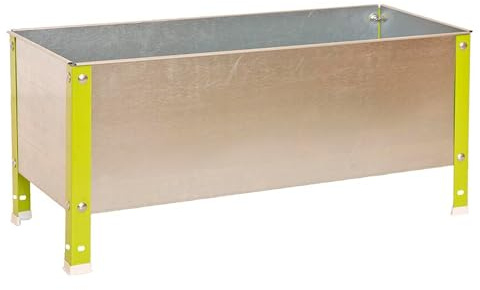 Simon Rack Huerto Urbano Metálico, Agujeros Drenaje, Capacidad 200 L, 410x1200x600 mm, Huerto Terraza Exterior, Verde/Galva -Simon Garden