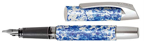 ONLINE 61423/3D Schönschreibfüller Campus Look Splash Blue I Haptisches Design I edle Kalligrafie-Feder 1,8 mm I GRATIS: Kombipatrone blau