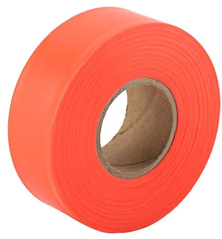 Jeffergarden Bodenmarkierungsband Malerkreppband Warnband Hochsichtbares Camping Marking Ribbon Roll-Warnband Strapazierfähiges, Nicht klebendes zum Campen, Wandern, Markieren von Grenzen(Orange)