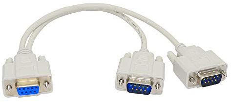 PNGKNYOCN 30 cm DB9 Y splitterkabel DB9 9 stift 1 hona ale till 2 hane Rs232 seriell splitter adapter rak-igenom kabel KANGPING för anslutning olika seriella gränssnittsenheter