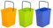 BranQ - Home essential Universelles Set mit 3 Körben zur Abfalltrennung mit praktischem Griff aus hochwertigem BPA-Material, Gelb/Grün/Blau, 17,5x26x29 cm (LxBxH), 5901098049603