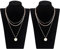 POLMART Velours Bijoux Buste 2 Pcs Boîte à Bijoux Collier Pendentif Chaîne Présentoir Noir - 25x16cm