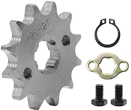 Saihisday Pignone per catena 428, 12 denti, 17 mm, pignone anteriore del motore, compatibile con ATV da 50 cc, 70 cc, 110 cc, 125 cc, 140 cc, 160 cc, quad, TaoTao, Roketa Sunl (12T, 17 mm)