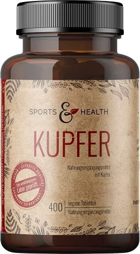 Kupfer Tabletten - 400 Tabletten - Kupfer 2mg Pro Tagesdosierung - Vegan - Kupfer Aus 3 Verbindungen - Kupferbisglycinat Kupfercitrat Kupfergluconat