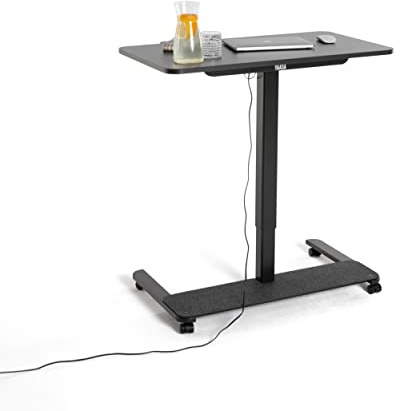 Yaasa Desk One 91x51cm, kompaktes Stehpult höhenverstellbar, Homeoffice | 40kg Traglast, 70-120cm Verstellbereich, Kollisionssensor, Filz-Fußablage, dezenter Handschalter, für kleine Räume/Homeoffice