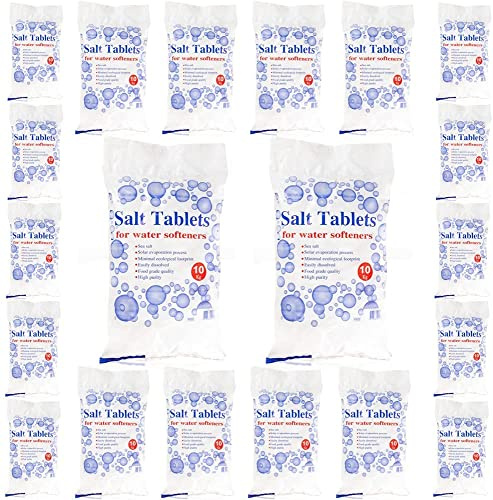 HSD 10 Kg Salt Tablets | Water Softener | Food Grade | Compatible to All Water Softener Machines 100% Genuine British Salt Tablet, Tablet Salt of Premium Quality (20)