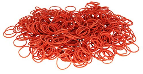 Gummiringar röd | stretchig | Ø 40 mm, 1 mm tjocklek, 100 g påsar [andra varianter kan väljas i erbjudandet] | gummiband | hushållsgummi för buntning, fixering eller pyssel