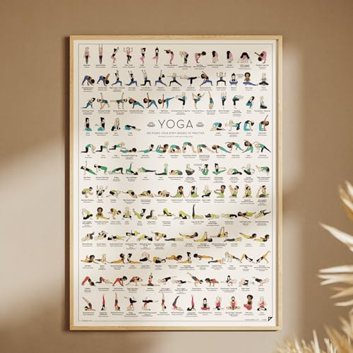 FOLLYGRAPH Yoga Poster NEUE EDITION - 150 Asanas - Yoga Geschenk (XXL (68x98 cm))