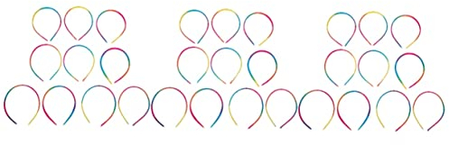minkissy 30pièces Bandeaux Fins Satin Arc-ciel Pour Femmes De Accessoires Pour Cheveux Parfaits Pour Filles Adolescentes Légers Et Élégants