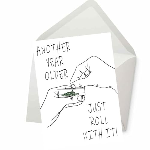 Just Roll With It, Weed Card, Marijuana Card for Women, Card for Men, Weed Birthday Card, Cannabis Card, Kush Cards, Marijuana Birthday, Gifts for Smokers Weed, Smokers Friend - Set of 1 (5x7)