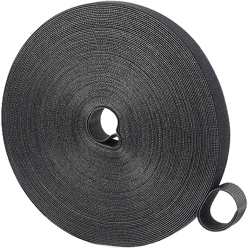 1 Rollo 10mm x 10m Bridas para Cables,Bridas Cables,Bridas Reutilizables,Bridas Negras Nylon,Sujetacables Reutilizables,para Organizador de Cables,Recoger Cables,Negro