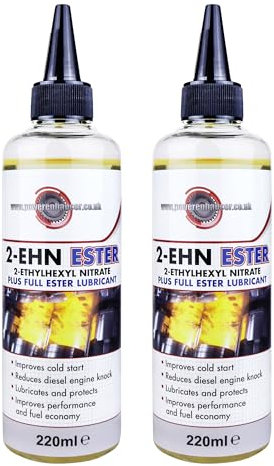 Powerenhancer Premium Double Filtered Pure 2-EHN Cetane Booster with 100% Ester Lubricant. Diesel Additive to Improve Cold Start, Reduce Engine Knock and Improve Performance. 2 x 220ml