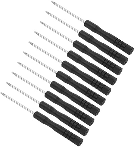 CoCud Mini Torx Schraubendreher, Größe T6, Länge 80mm, Kohlenstoffstahl, Kleine 6-Punkt-Schraubendreher mit rutschfestem Griff - (Anwendungen: für Brillen, Uhren oder Laptops), 10 Stück