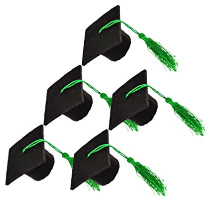 Holibanna 5stücke Mini Doktorhut Weinkappen Mit Quaste Flasche Dekoration Für Abschlussfeiern Grüne Weinflaschenhülle Für Feierliche Anlässe Und