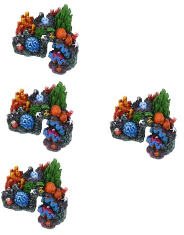 HANABASS 4pièces Décoration De Artificiel pour Aquarium Ornement Réaliste pour Réservoir à Poissons pour Aménagement Et Détente des Poissons